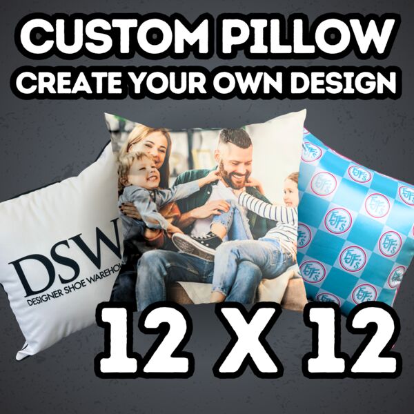 Custom Dye Sub 12" x 12" Throw Pillow Thumbnail