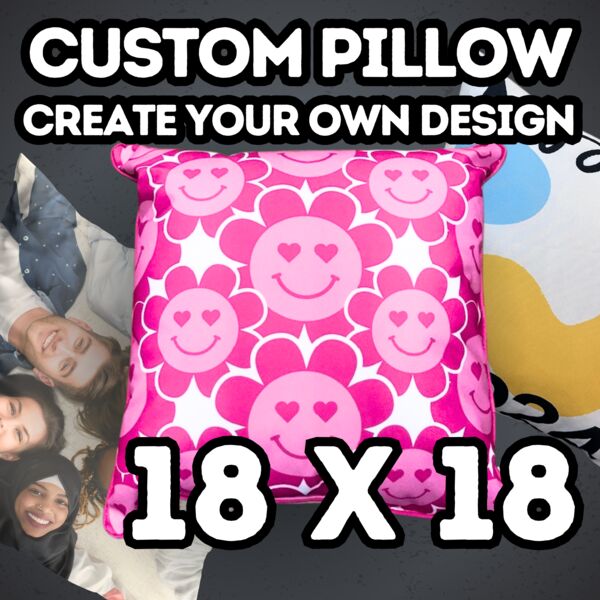 Custom Dye Sub 18" x 18" Throw Pillow Thumbnail