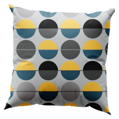 Half Circles and Lines Geometric Throw Pillow Thumbnail