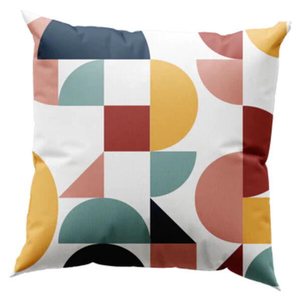 Retro Geometric Shapes Throw Pillow Thumbnail
