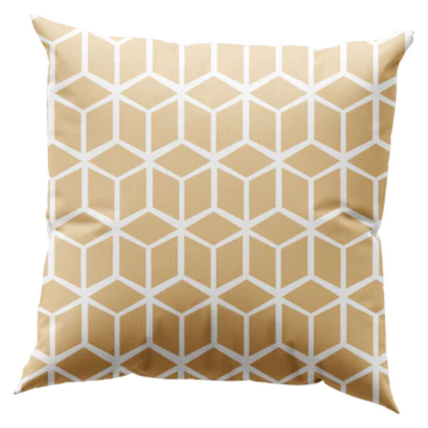 Small Retro Cubes Geometric Throw Pillow Thumbnail