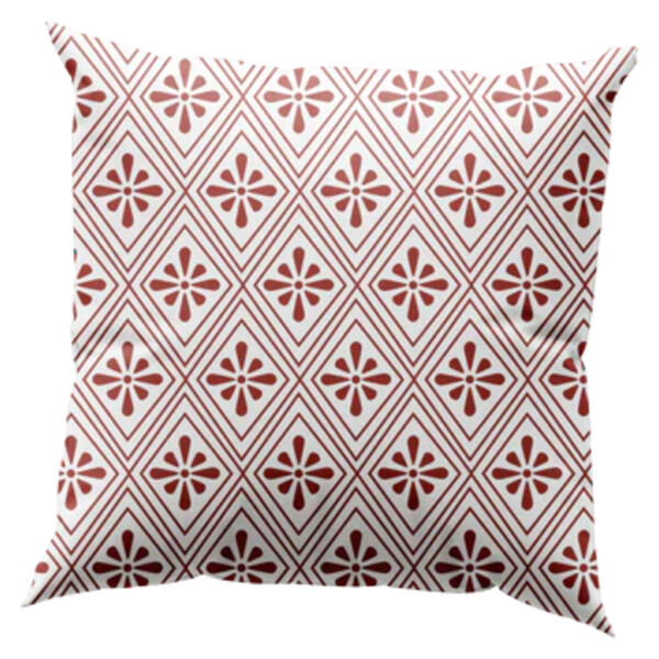 Spanish Floral Tile Geometric Throw Pillow Thumbnail
